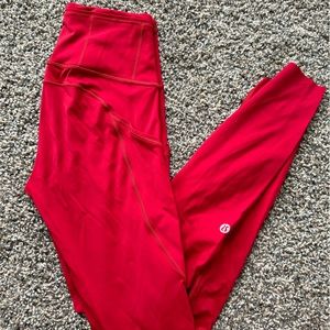 Lulu lemon size 2 Red Fast & Free High-rise 25”